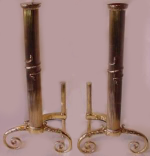 Gold Plated Andirons